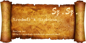 Szedmák Szabina névjegykártya